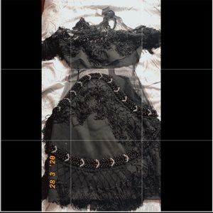 Fringe lace bodycon dress